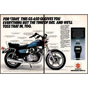 1982 Suzuki GS650 GL Cruiser Motorcycle 2 Page Vintage Print Ad Wall Art Photo